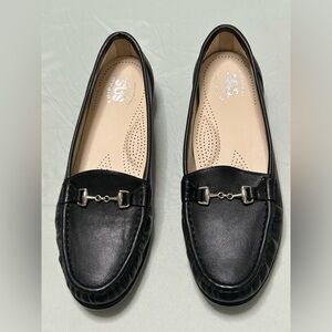 SAS Women's Metro Smooth Black Leather Loafers 9.5 Wide
